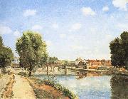 Camille Pissarro Pang map of the railway bridge Schwarz France oil painting artist